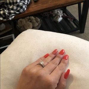 2 carat moissanite / diamond ring